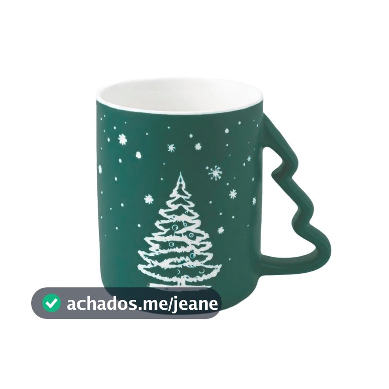 Caneca de Porcelana Natalina Arvore de Natal 450ml para Bebidas e Decorações Wincy Cor Sortida