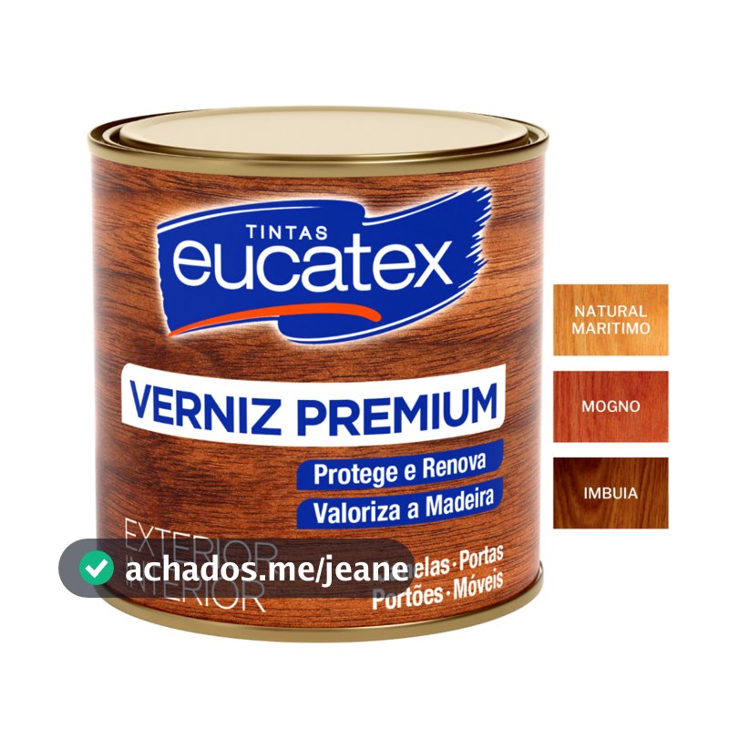Verniz Brilhante para Madeira Moveis 225ml Pequenos Reparos Eucatex