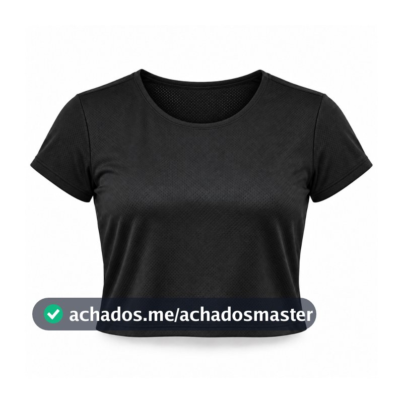 Blusa Cropped Dry Fit Academia Feminina Com Microfuros UV50+ Fitness