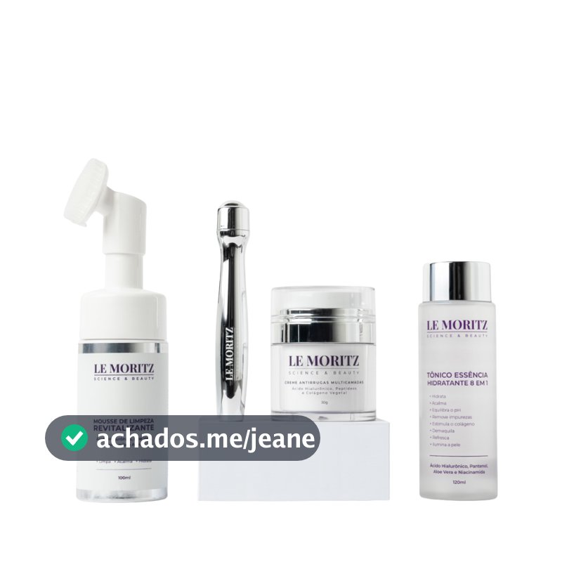 Kit Skincare e Hidratação Pele Madura Espuma de Limpeza, Tônico 8 em 1, Creme Antirrugas e Sérum Olhos Le Moritz