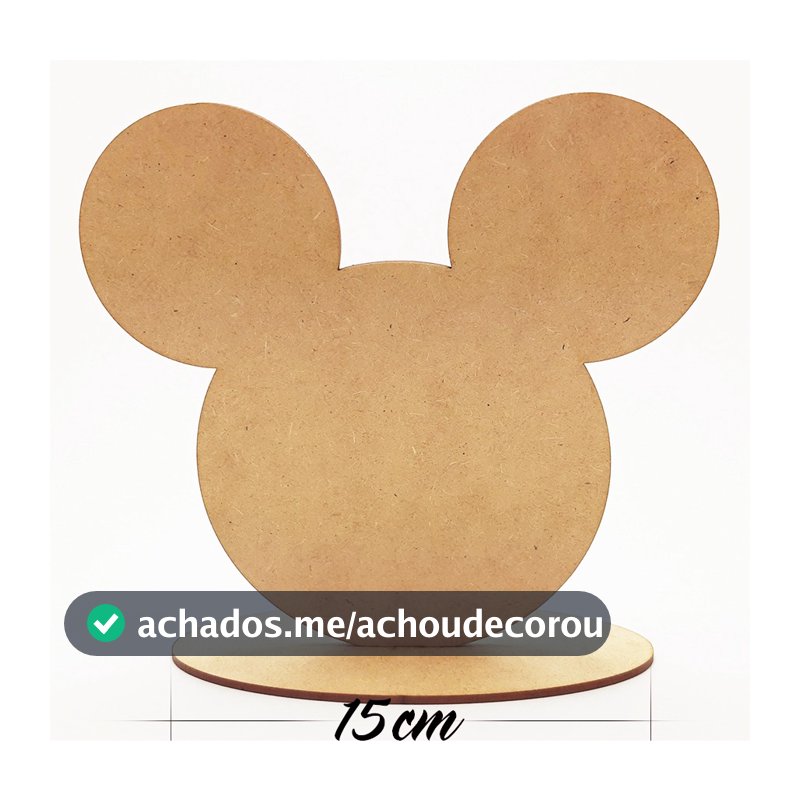 Kit 10 Enfeite de Mesa Mickey em MDF Cru Centro de Mesa Lembrancinha de Aniversário