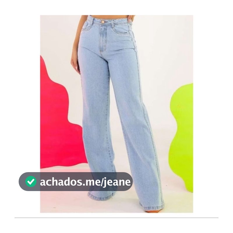 Calça Wide Leg Jeans Feminina Marmorizada Cintura Alta Pantalona Blogueira Luxo Lavagem Acid Wash + Envio Imediato