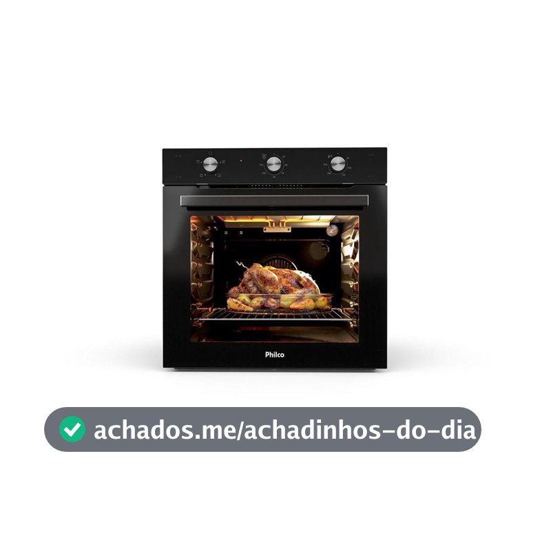 Forno Elétrico de Embutir Philco 86L Preto Vidro Duplo PFE85
