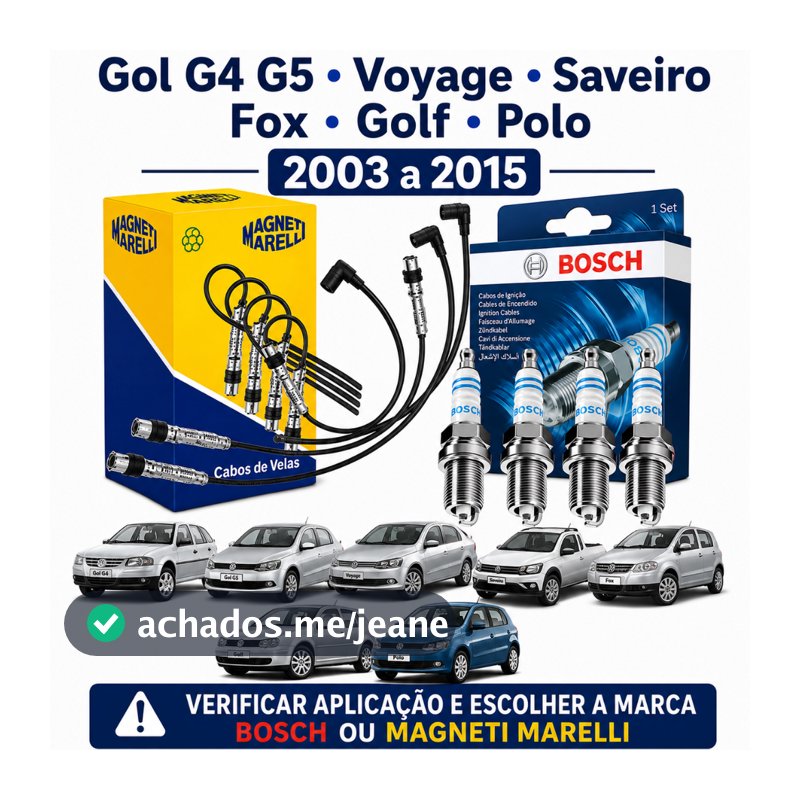 Cabo+Vela Gol G4 G5 Voyage Saveiro Fox Golf Polo 2002 ate 2016