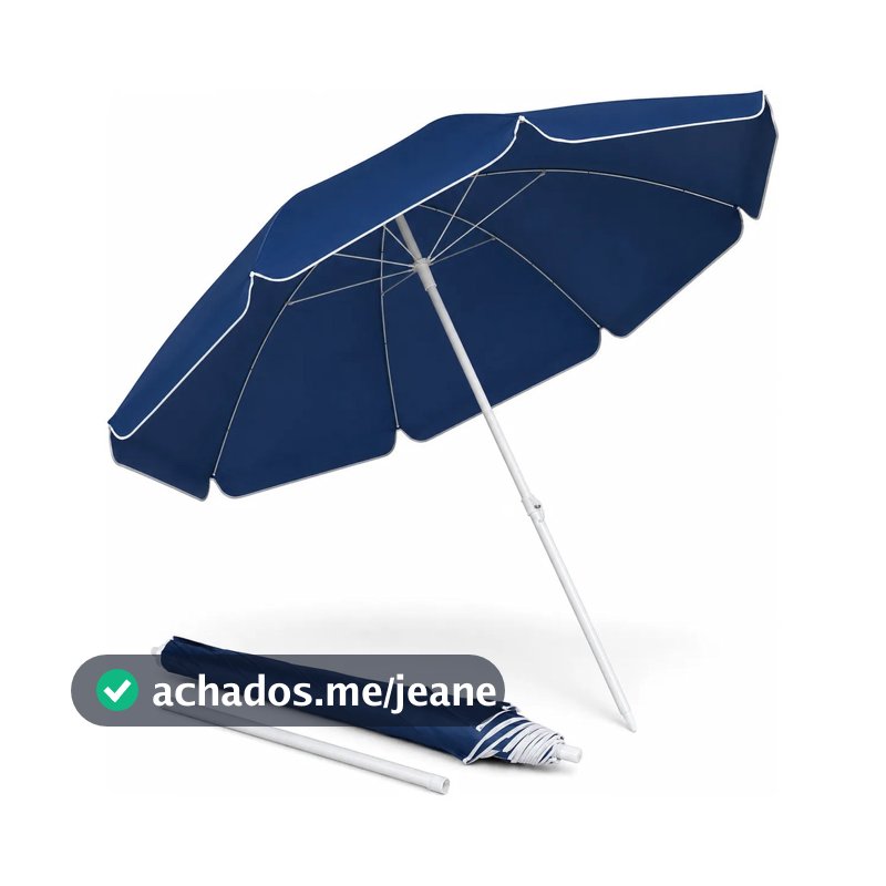 Guarda-sol Gigante Azul 2,2m Ajustável Uv Praia Piscina Camping