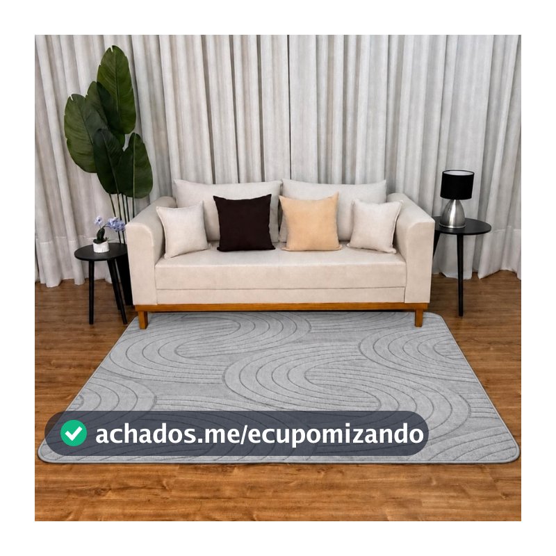 Tapete Sala Geométrico Jacquard Antiderrapante 2mt x 1,40mt