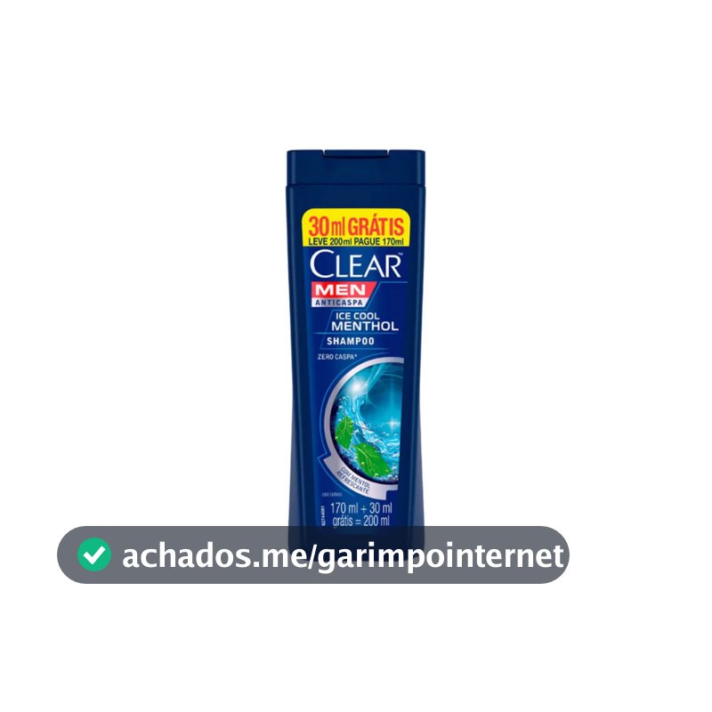 Shampoo Clear Men Anticaspa Ice Cool Menthol Com 200ml