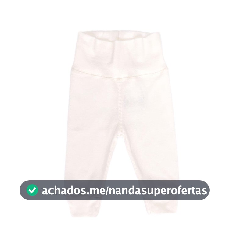 Calça Culote bebê sem pé, cós alto sem elástico -Champagne