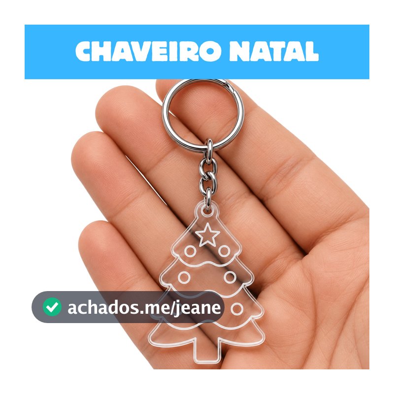 Kit 100 Chaveiros Natal Arvore Lembrancinha Natalina Presente Brinde Acrilicp Mimo Qualidade