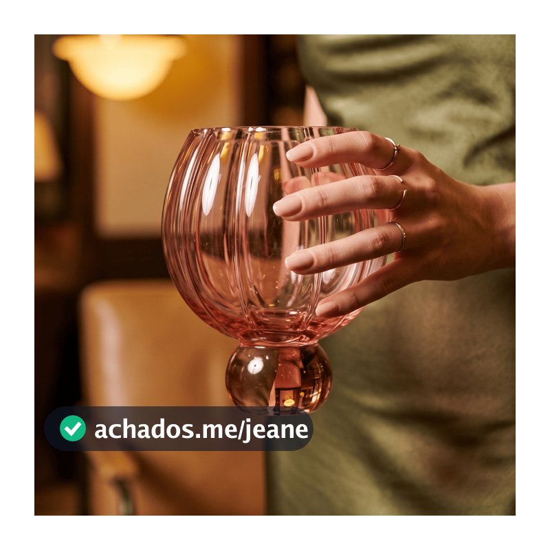 Jogo de 6 Taças de Vidro Canelada Bubble Esfera Bola Laranja Autumn Orbe 620ML Luxo Copos Servir Drinks