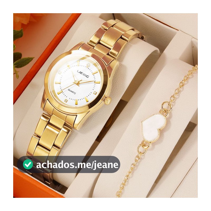 SKMEI Relógio feminino marca quartzo moda à prova d'água pulseira de ouro Aparência de alto valor