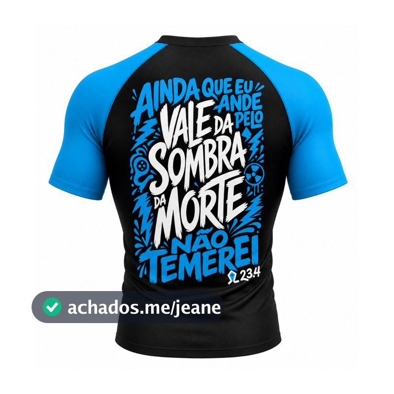 RASH GUARD Salmos 23 -Jiu-Jitsu, MMA, Luta Livre, Judo, Academia, Boxe