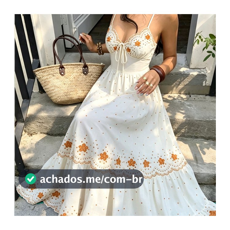 Vestido Longo Com Decote V Amarração e botão estampa paisley Tecido vazado Formal e Noturno