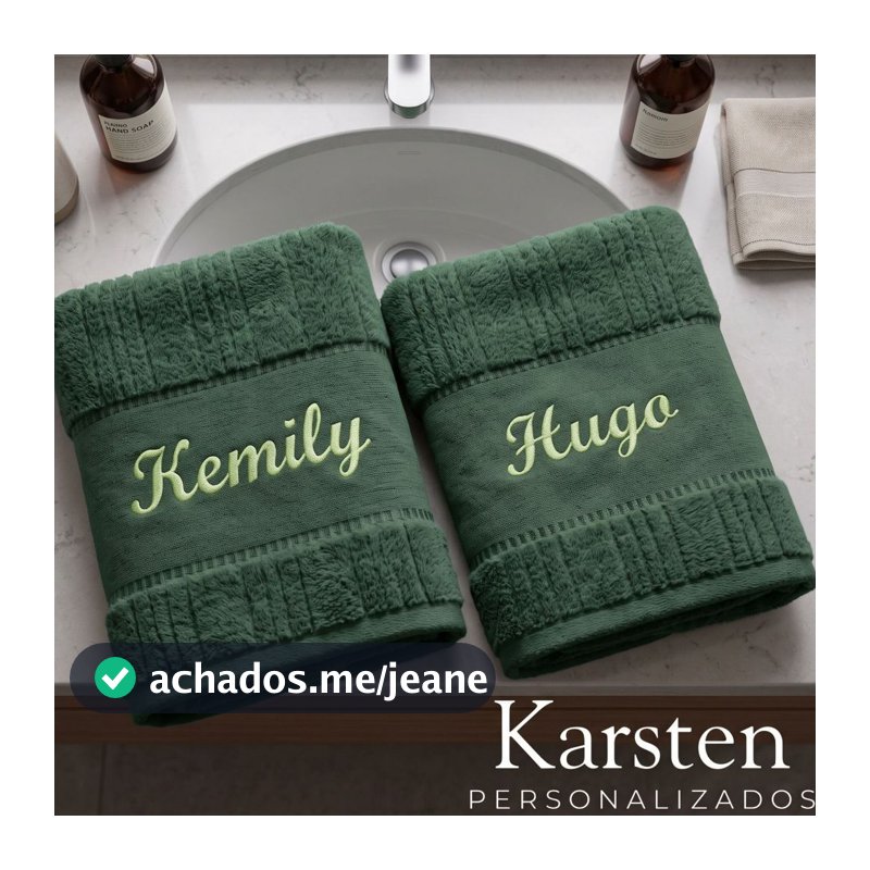 Kit Duas Toalha de Banho Karsten Stella + Nome Bordado de sua preferencia - Kit 2 Peças
