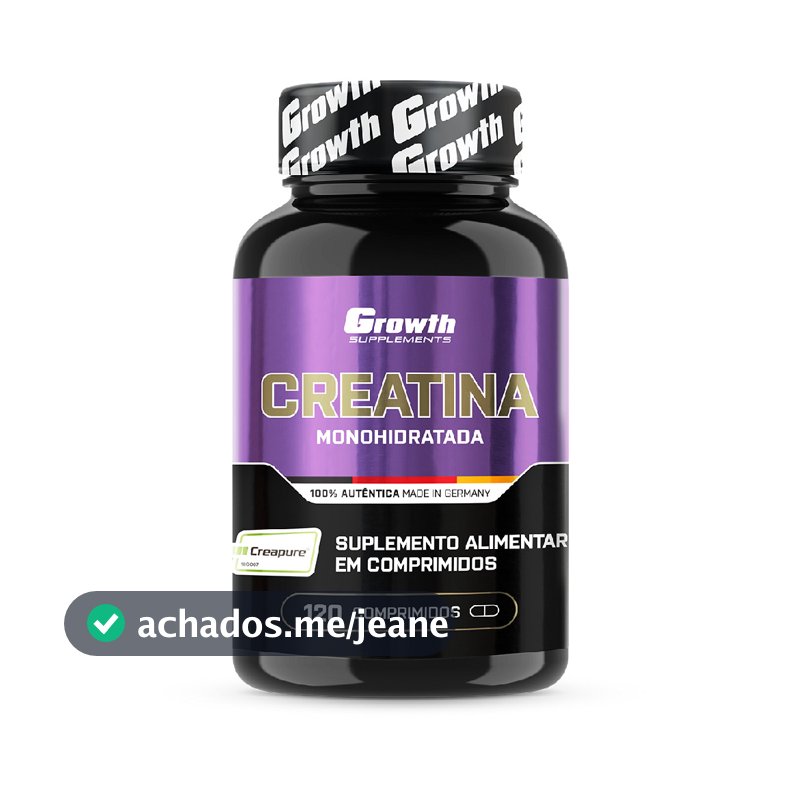 Creatina Creapure 120 comprimidos Sem Sabor Pura 100% - Growth Supplements para Ganho Muscular e Desempenho Esportivo