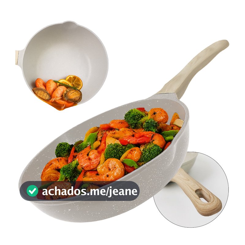 Frigideira Cerâmica Antiaderente Grande Fogão A Gás Indução Com Bico Para Molhos