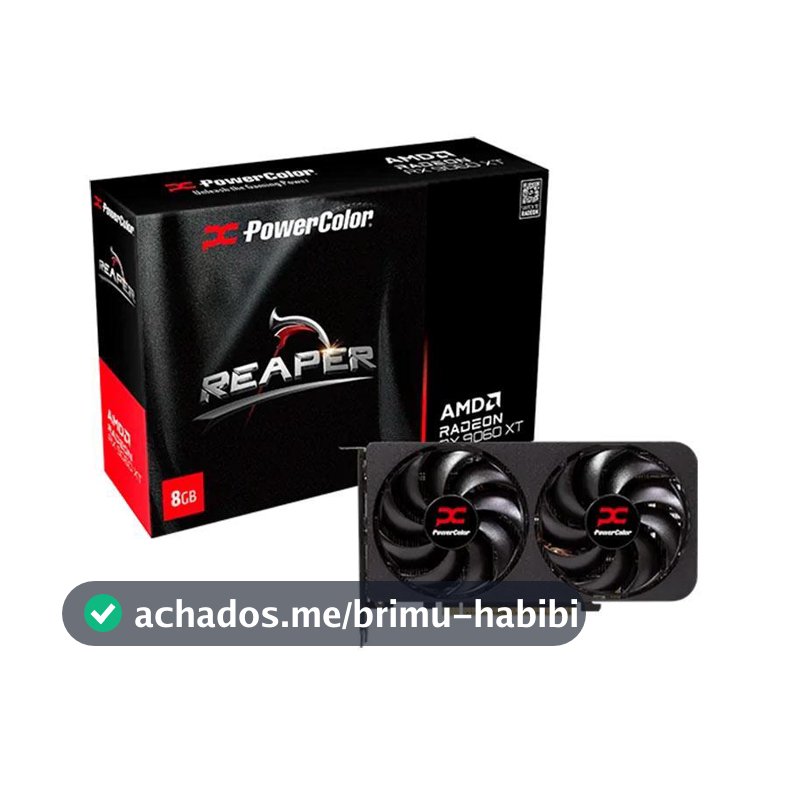 Placa de Video PowerColor Radeon RX 9060 XT Reaper, 8GB, GDDR6, 128-bit, RX9060XT-8G-A