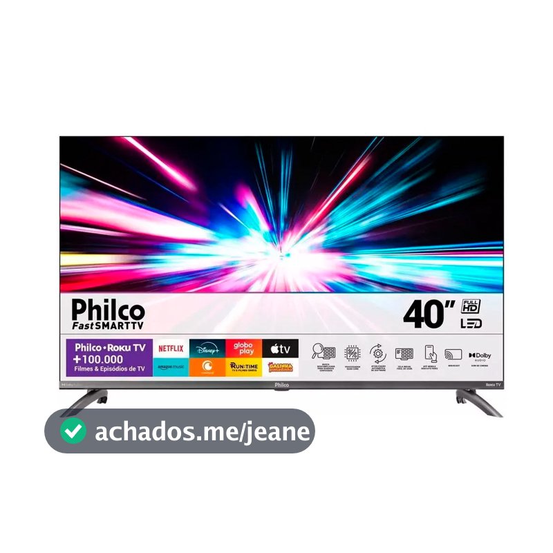 Smart Tv Philco 40" Full HD Roku Tv HDR10 Dolby Audio PTV40 Bivolt
