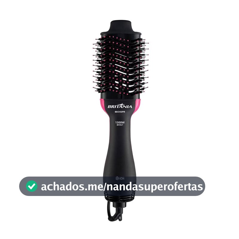 Escova Secadora 1300W Cabo Giratório BEC02PR Britânia