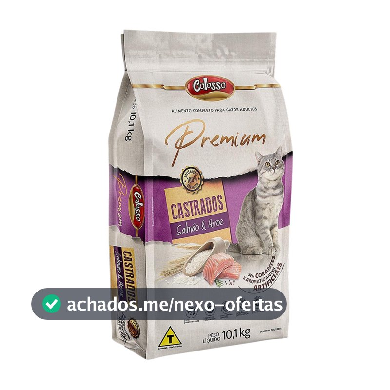 Ração Colosso Premium Gato Castrado Salmão 10 Kg Envio Rápido