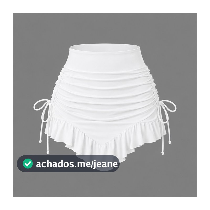 Short Saia Babadinho Feminino Com Amarração Lateral Moda Blogueira
