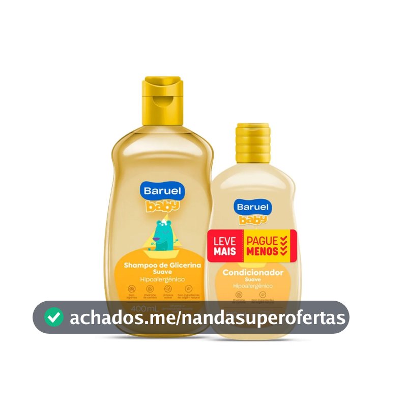 Kit Shampoo 400ml + Condicionador 210ml Baruel Baby Suave