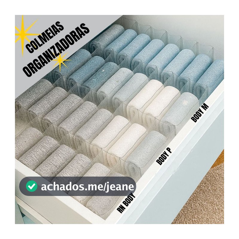 Colmeia Organizadora de Gaveta Clean Transparente PP, P, M, G, GG para Gavetas e Closet