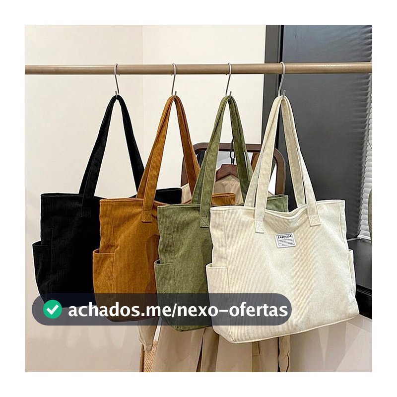 Bolsa Feminina Tote Grande Nylon Lona Horizontal Leve Versátil Ombro e Mão Grande Capacidade Trabalho Viagem Dia a Dia