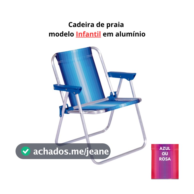 Cadeira Infantil de Praia Alta Cores Dobrável Alumínio Mor