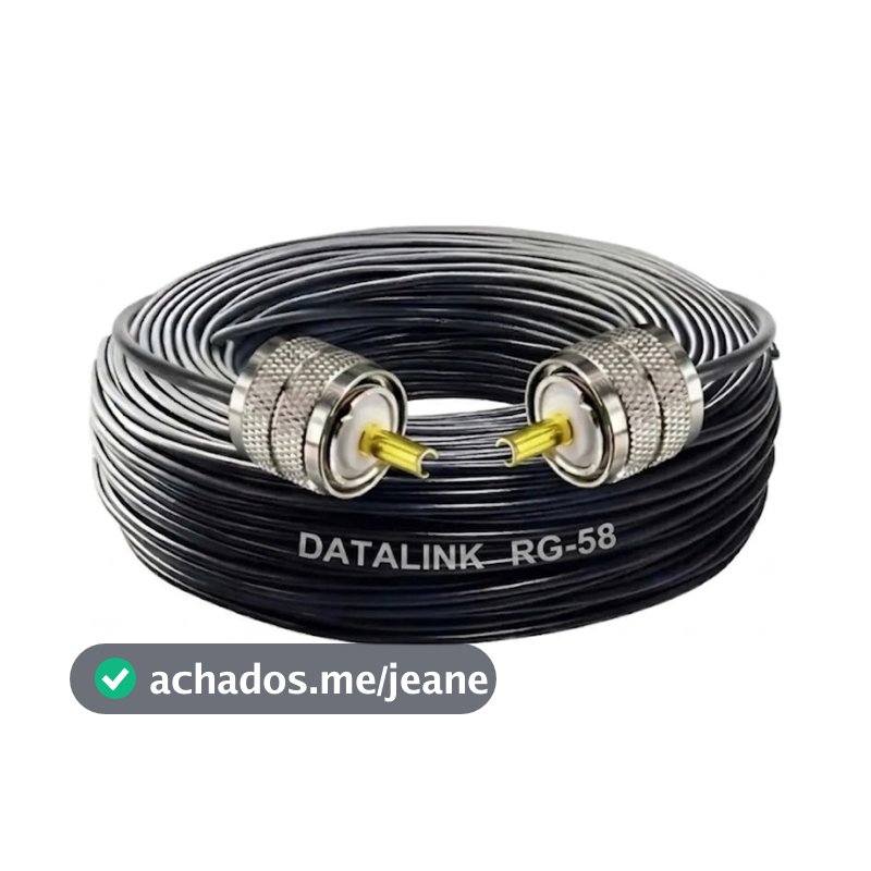 Cabo Coaxial Rg58 95%m Data Link  Px 2 Conector Soldado 50m