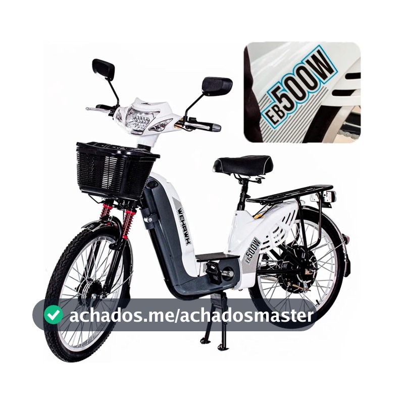 Bicicleta Scooter Elétrica 500W WeHawk WX-01 EB com Bateria Chumbo Removível Sem CNH 🇧🇷