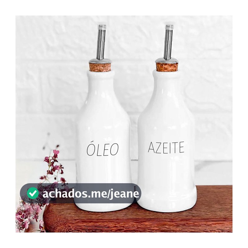 Garrafas Porcelana Galheteiro 270 ml Azeite E óleo