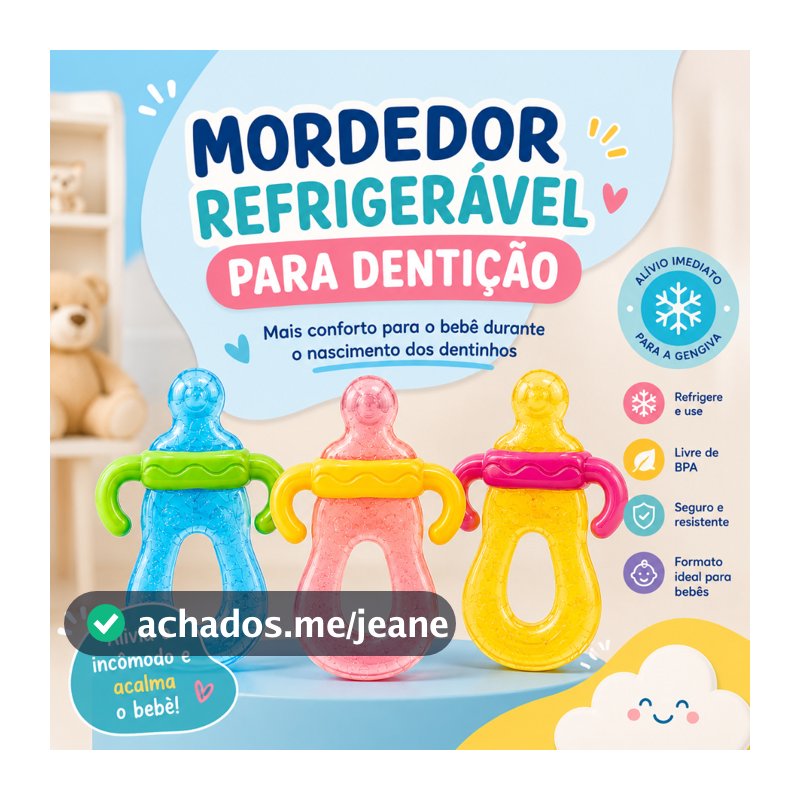 Mordedor Mamadeira Bebê Refrigerável Com Água Massageador De Gengiva Alívio Da Dentição 3M+