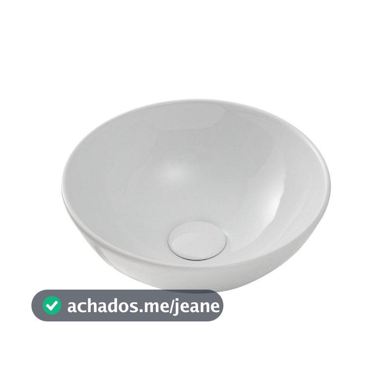 Cuba de Apoio Redonda Slim para Banheiro Louça Cerâmica 28,5x28,5cm Calcedônia Pingoo - Branco