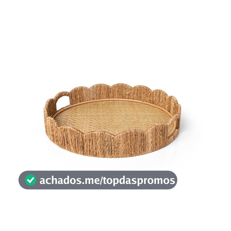 Bandeja Juta Sienna Média Redonda Copa&Cia