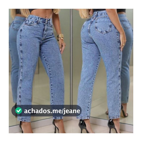Calça Jeans Feminina Mom Algodão Marmorizada Premiun do 34 ao 46
