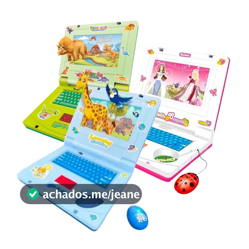 Notebook Laptop Musical com Luzes e Mouse Brinquedo Criativo Infantil