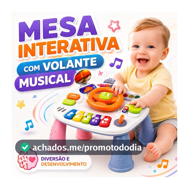 Mesa Atividades Volante Bebê Musical Educativa Brinquedo Interativo p Berço Chão e Viagem Mochila Portátil Didática