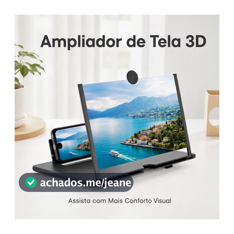 Amplificador De Imagem Da Tela Do Celular Ampliada Lupa 3d Tela