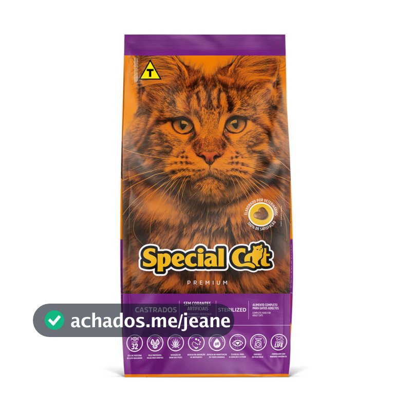 Ração Special Cat Para Gatos Adultos Castrados Frango e Carne 3 kg