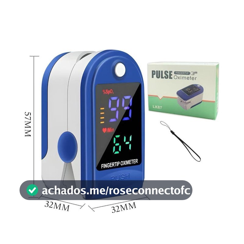 Oxímetro de Dedo Digital Portátil | Medidor de Oxigênio SpO2 e Frequência Cardíaca com Tela LED Colorida