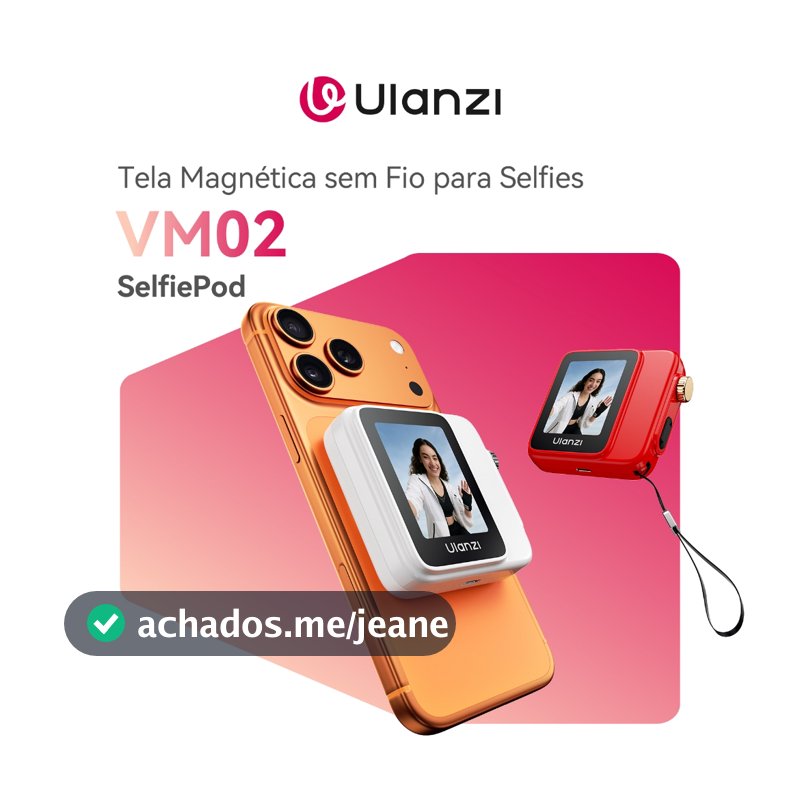 ULANZI VM02 SelfiePod Monitor Magnético Sem Fio para Selfies MagSafe 5GHz