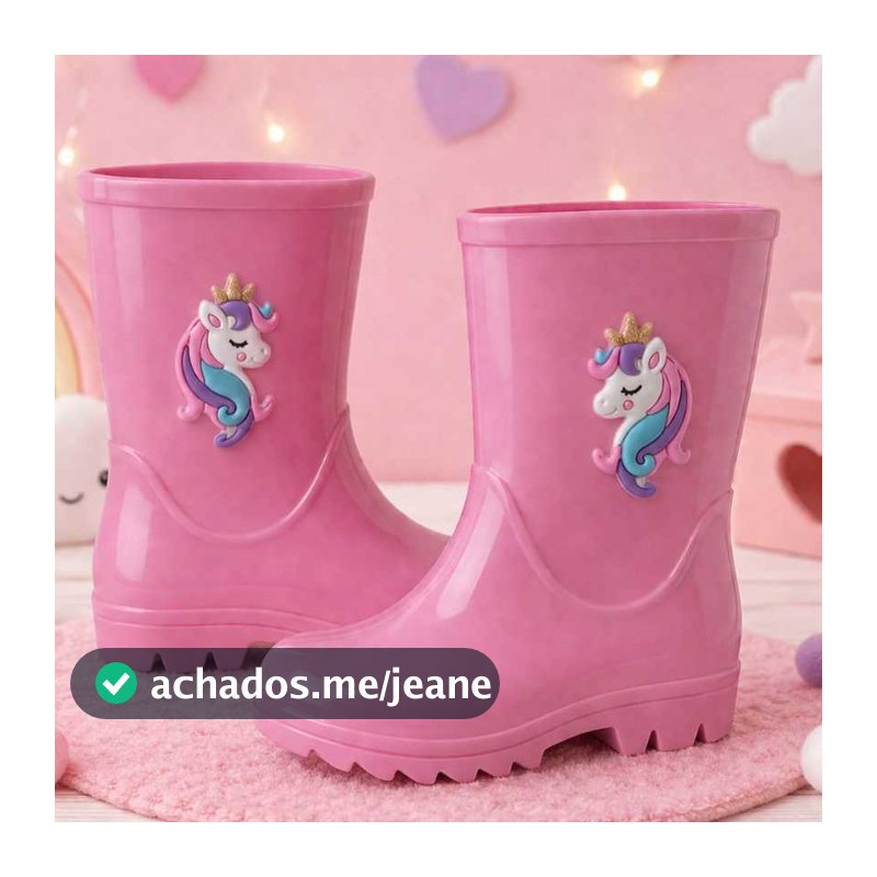 Bota Infantil Menina Galocha Impermeável Feminina