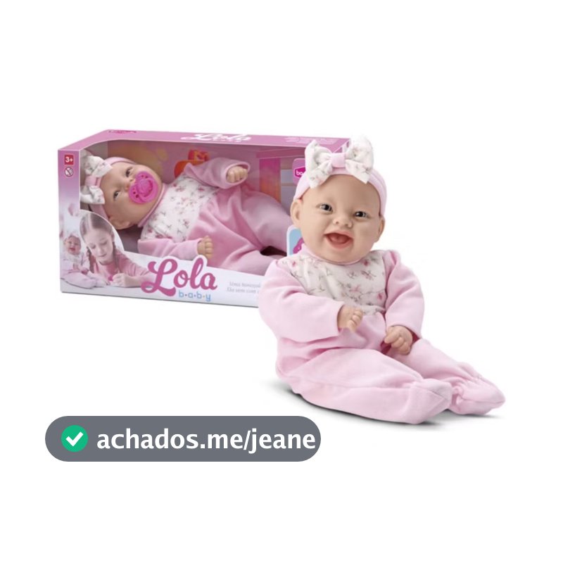 Boneca Lola Baby Com Chupeta Rosa Menina Brinquedo Infantil Bebê