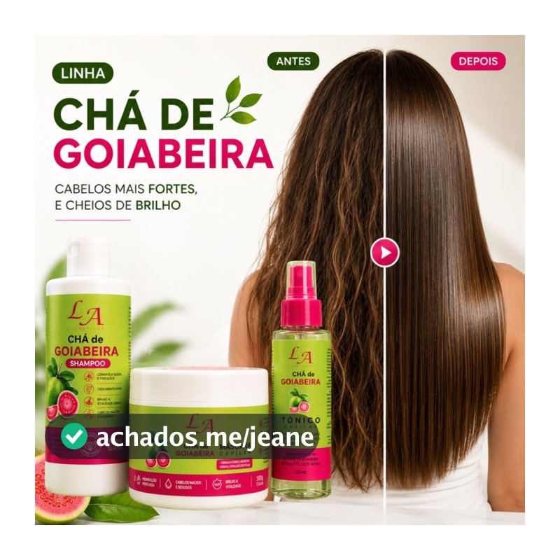 Kit Chá de Goiabeira Antiqueda Lindaley Shampoo Máscara Tônico Crescimento Capilar Pronta Entrega