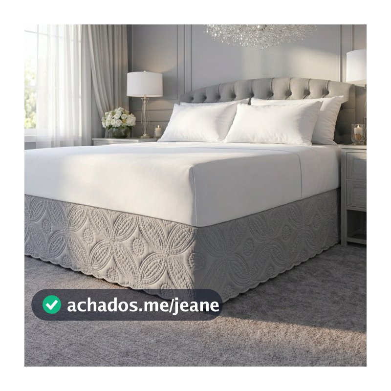 Saia Box Marie Microfibra Padrão Casal Queen King Cama Box Decoração Elegante Quarto Chique Oferta