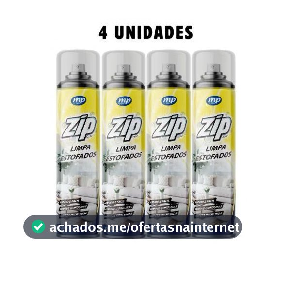 Espuma Spray Zip Clean 300ml Limpa a Seco Sofá, Estofado, Banco de Carro Limpeza Profunda