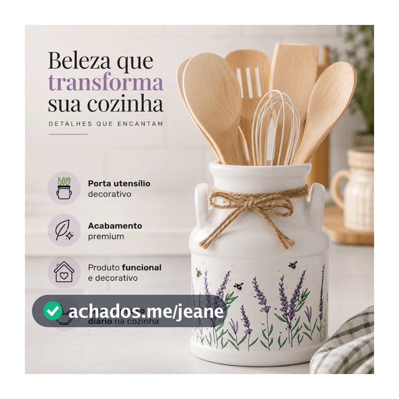 Porta Utensílios em Cerâmica Resistente, Design Moderno Decorativo para Organização da Cozinha
