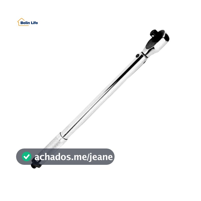 Chave Torquímetro Dinamométrica Catraca 1/2 Pol Aço Cromado Reversível Mecânico com Maleta