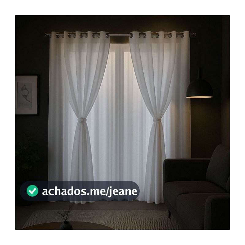 Cortina 4,00 X 2,80 P/quarto E Sala Voil C/ Forro Microfibra